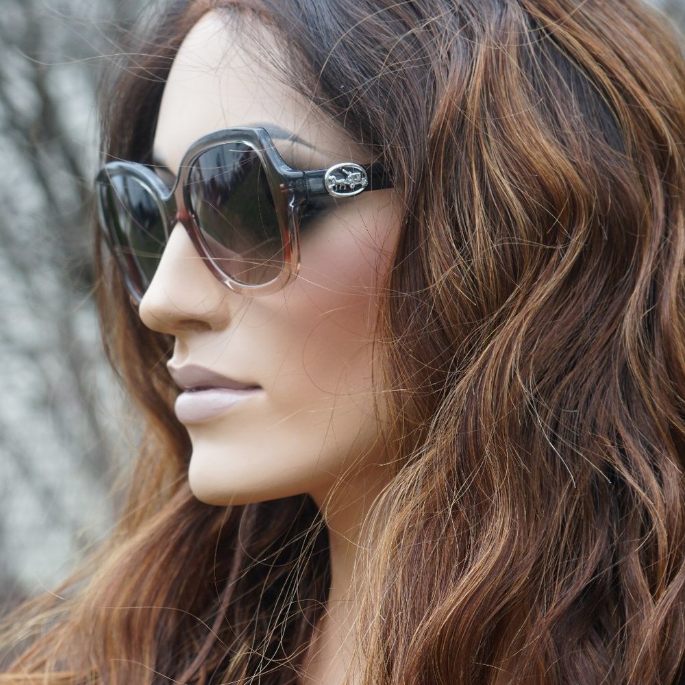 Coach Women Gray Burgundy Sunglasses